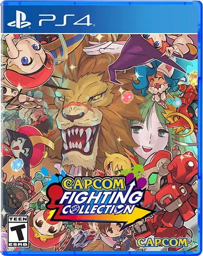 A arte da caixa do PlayStation 4 da Capcom Fighting Collection apresenta o personagem Leo da Red Earth com destaque  