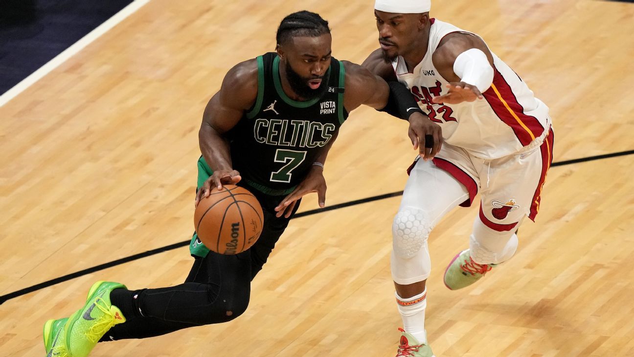 Jaylen Brown lidera a reviravolta do Celtics no segundo tempo, com Boston vencendo o Miami Heat e se classificando para as finais da NBA

