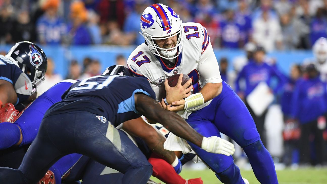 Tennessee Titans - Buffalo Bills Week 2 títulos MNF de duas cabeças

