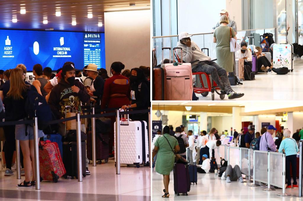 Longas filas no LaGuardia enquanto os viajantes tentam remarcar voos