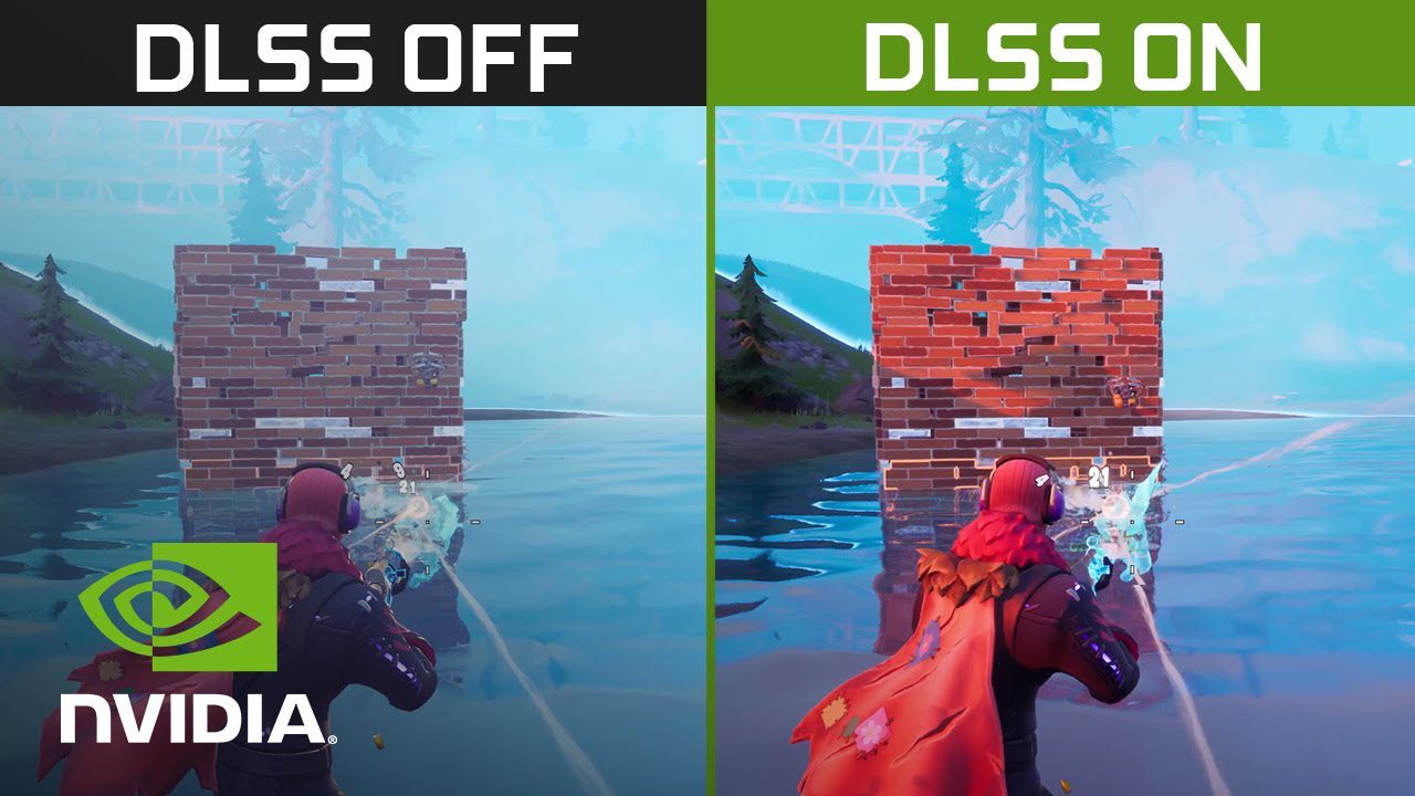 Comparação de Nvidia DLSS em Fortnite, ligado e desligado