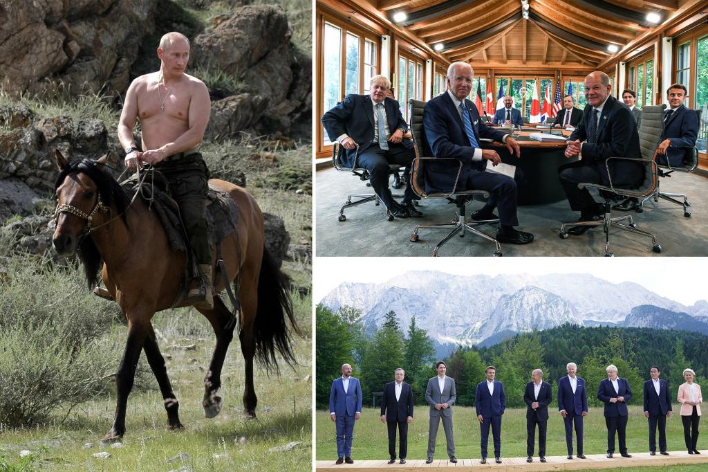 Líderes do G7 zombam de Vladimir Putin por foto de andar a cavalo sem camisa