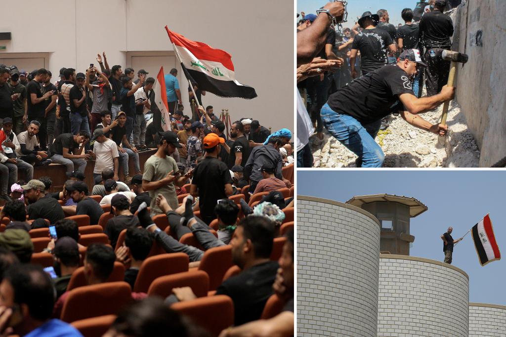 Manifestantes invadem Parlamento iraquiano em Bagdá