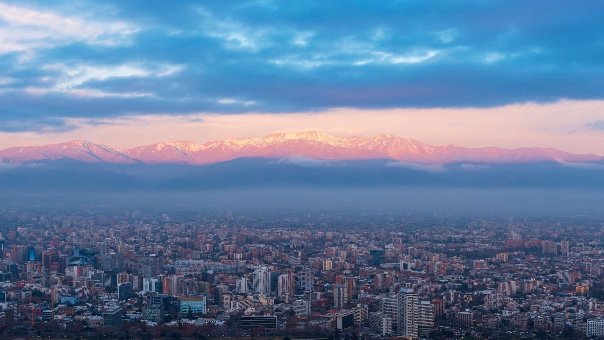 The skyline of Santiago de Chile, Chile