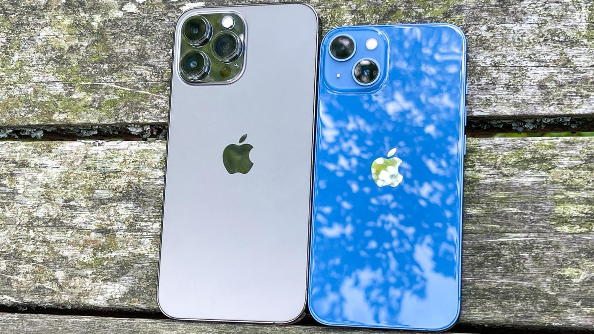 A back shot of the iPhone 13 Pro Max and iPhone 13