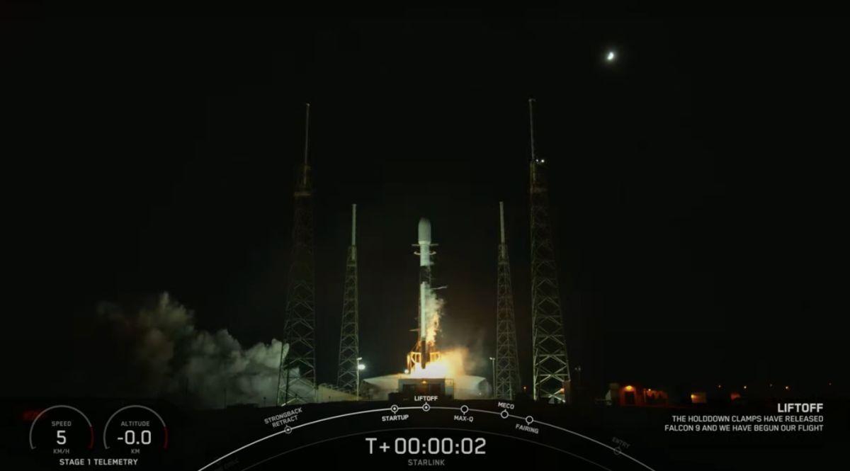 A SpaceX Falcon 9 rocket launches 51 Starlink internet satellites and the Sherpa-LTC2 space tug from Cape Canaveral Space Force Station in Florida on Sept. 4, 2022.