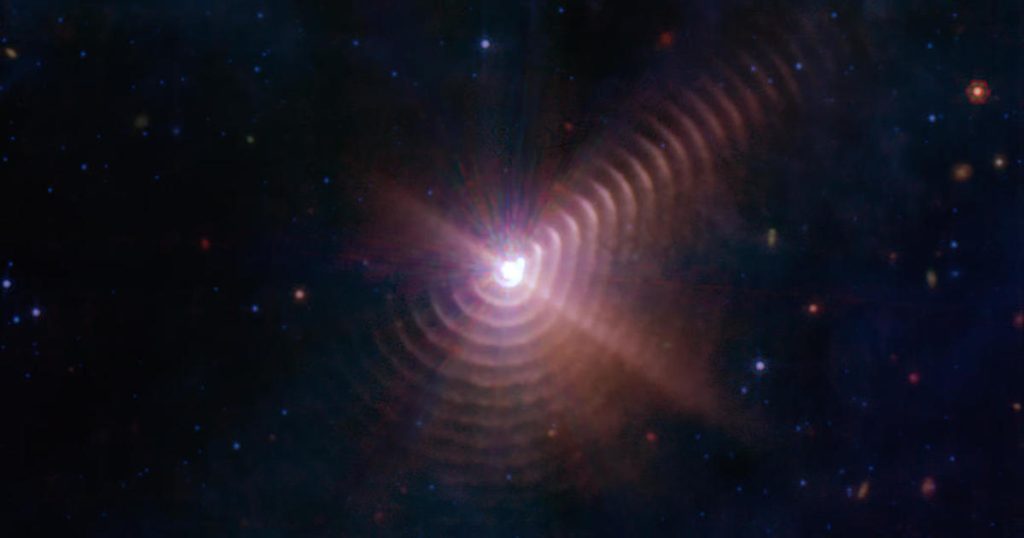 Algumas estrelas criam uma 'impressão digital' na imagem tirada pelo Telescópio Espacial James Webb