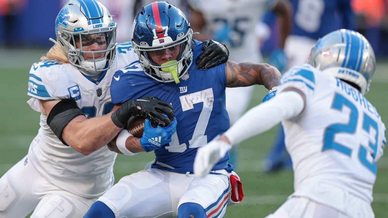 New York Giants perde 6 jogadores por lesão na derrota para o Lions

